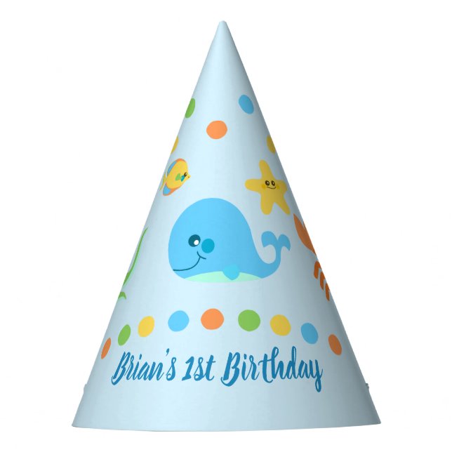 Under The Sea Birthday Party Hat (Front)