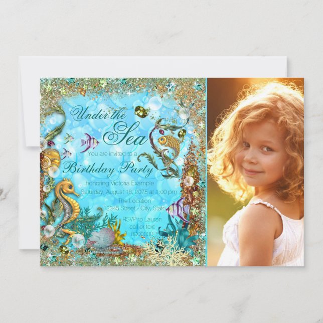 Under the Sea Birthday Party Invitation (Front)