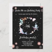 Under the sea birthday party Invitation