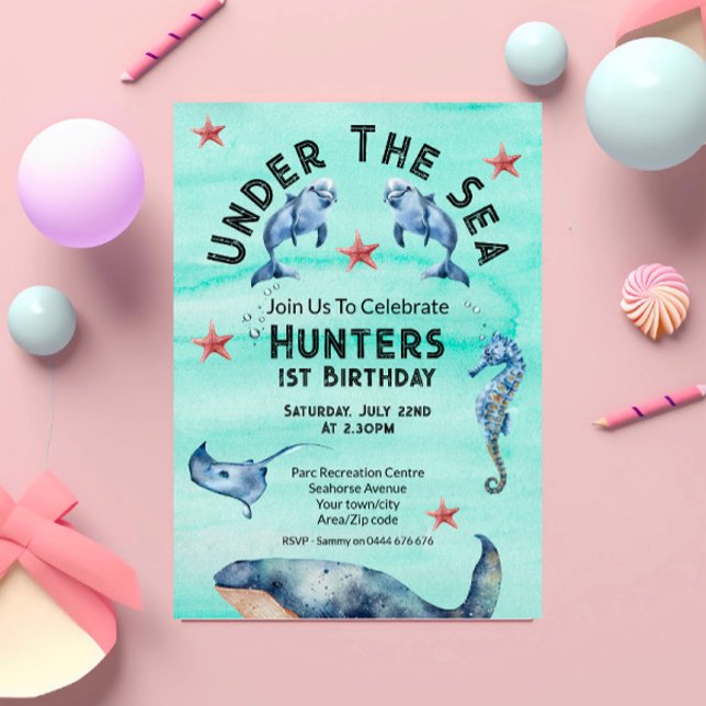 Under The Sea Birthday Party Invitation (Creator Uploaded)
