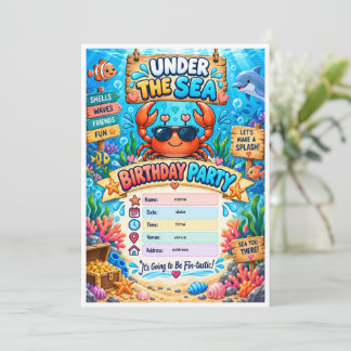 Under the Sea Birthday Party Invitation