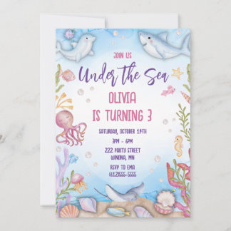 Under the Sea Birthday Party Invitation