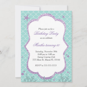 Under The Sea Birthday Party Invitation Blue Teal