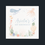 Under the Sea Birthday Party Napkin<br><div class="desc">Add a finishing touch to your little one's birthday decor with these under the sea themed napkins.</div>