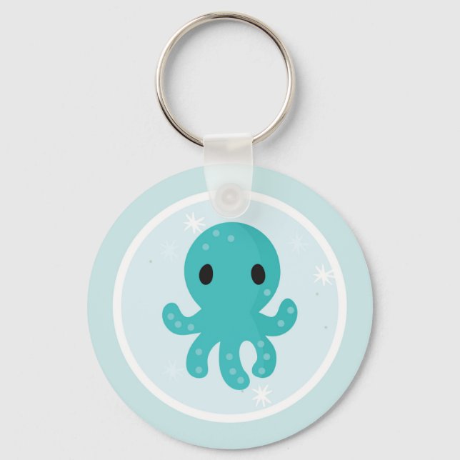 Under the Sea Birthday Party Octopus Key Ring (Front)