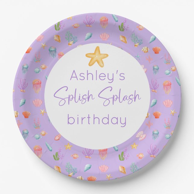 Under The Sea Birthday Party Paper Plate (Front)