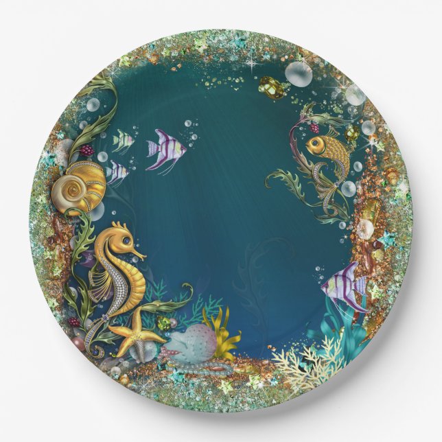 Under The Sea Birthday Party Paper Plate (Front)