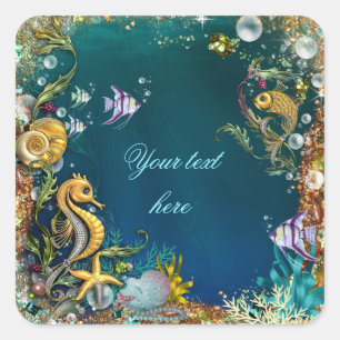 Under the Sea Birthday Party Square Sticker
