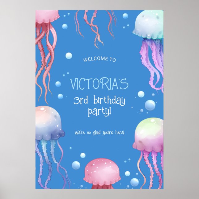 Under the Sea Birthday Party Welcome  Poster (Front)