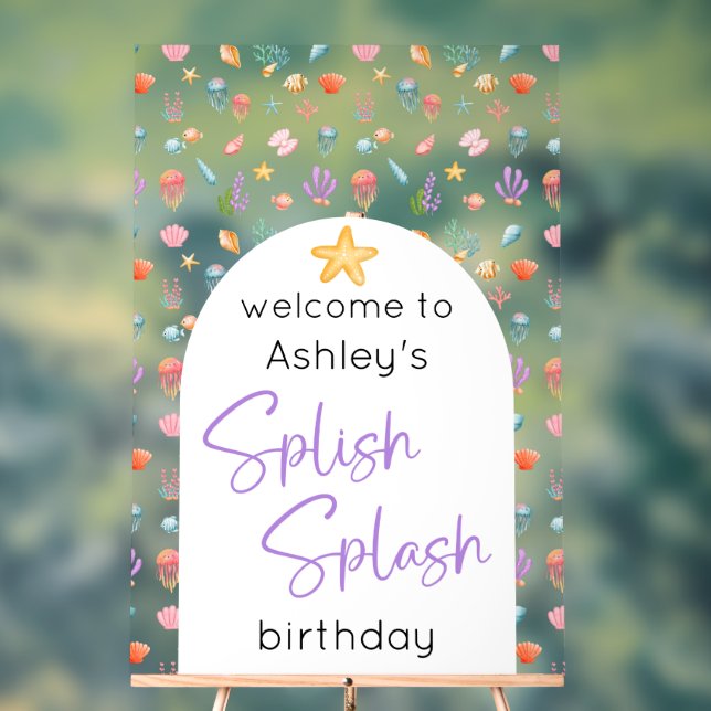 Under The Sea Birthday Welcome Acrylic Sign (Neutral)