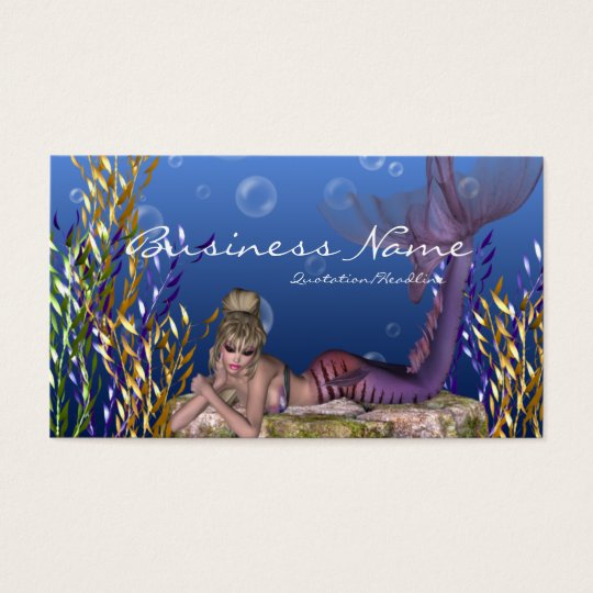Under the Sea Blonde Mermaid Business Cards