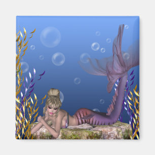 Under the Sea Blonde Mermaid Fantasy Magnet