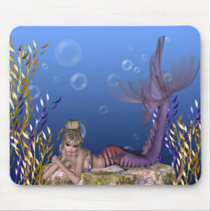 Under the Sea Blonde Mermaid Fantasy Mousepad