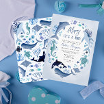 Under the Sea Blue Ahoy It's a Boy Baby Shower Invitation<br><div class="desc">Under the Sea Blue Ahoy It's a Boy Baby Shower Invitation</div>