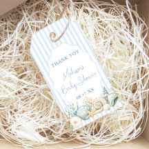 Under The Sea Blue Baby Shower Thank You