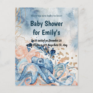 Under the sea Blue Beach Whale babyShower 