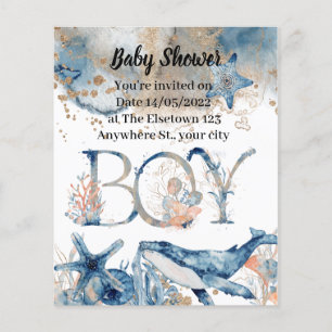 Under the sea Blue Beach Whale babyShower 