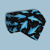 Under the Sea Blue Black Shark Fish Pattern
