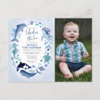 Under the Sea Blue Boy Photo Any Year Birthday