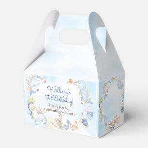 Under the Sea Blue Sea Life 1st Birthday Party Favour Box