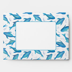 Under the Sea Blue Shark Fish pattern Envelope