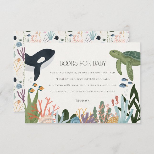 Under the Sea Books for Baby Invite Insert (Front/Back)