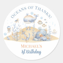 Under the Sea Boy 1st Birthday Thank 