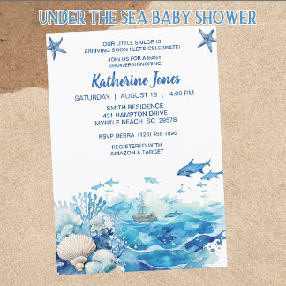 Under the Sea Boy Baby Shower Invitation