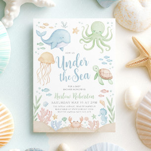 Under The Sea Boy Baby Shower Invitation