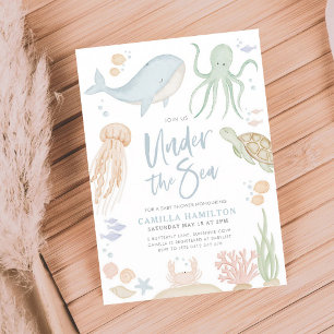 Under The Sea Boy Baby Shower Ocean Invitation
