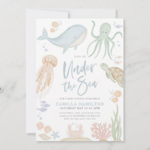 Under The Sea Boy Baby Shower Ocean Invitation