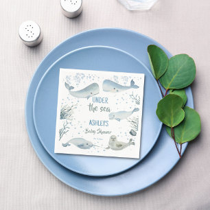 Under the sea boy baby shower printed napkin