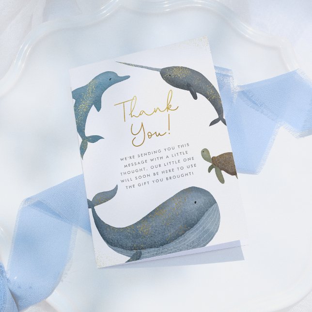 Under The Sea Boy Baby Shower Thank You Card (Creator Uploaded)