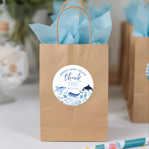 Under the Sea Boy Baby Shower Thank You Classic Round Sticker