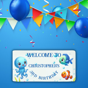 Under the Sea Boy Birthday   Banner