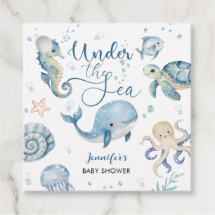 Under The Sea Boy Watercolor Baby Shower Favour Ta Favour Tags