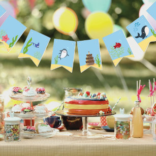 Under the sea boys 1st birthday party  bunting 