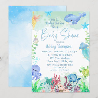 Under the Sea Boys Baby Shower Invitation