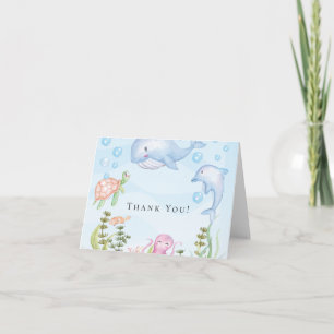 Under the Sea Boys Baby Shower Thank You Note Card