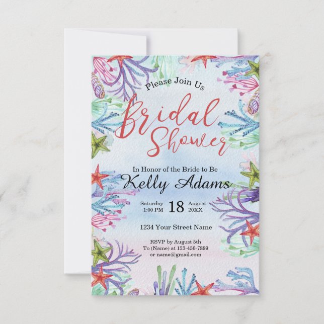 Under the Sea Bridal Shower Invitation (Front)