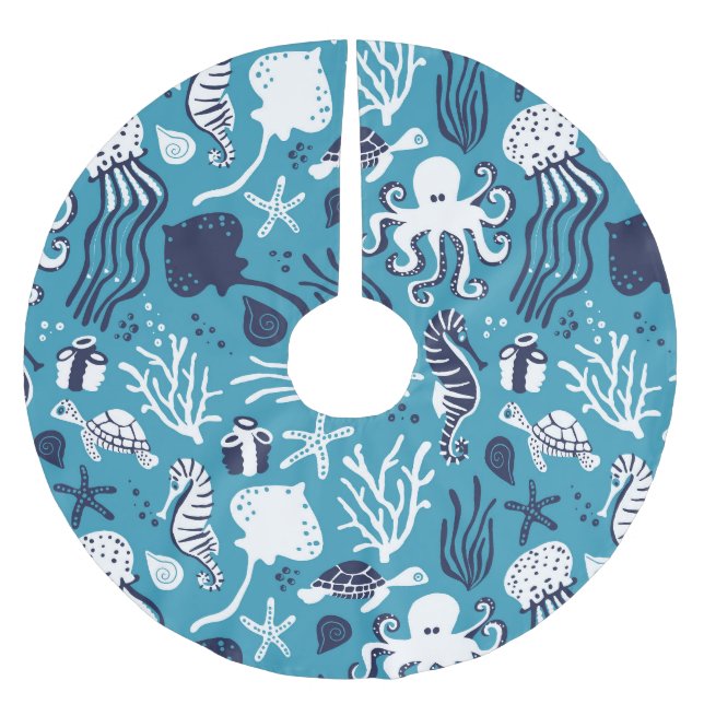 Under the Sea Brushed Polyester Tree Skirt (Front)