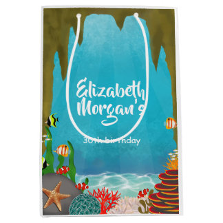 Under the Sea Cave Beautiful Creatures Birthday Medium Gift Bag