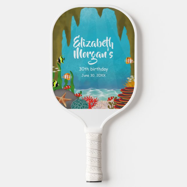 Under the Sea Cave Ocean Pickleball Paddle (Front)