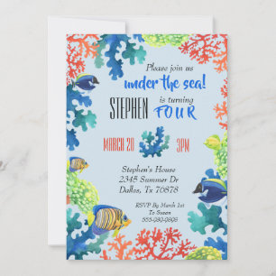 Under the Sea Child's Birthday Party Invitation