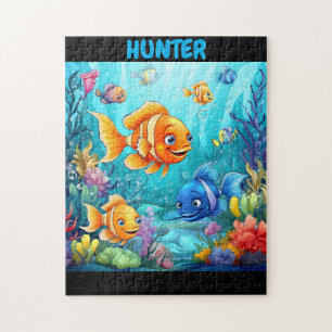 Under the sea colourful fishes puzzle for kids 