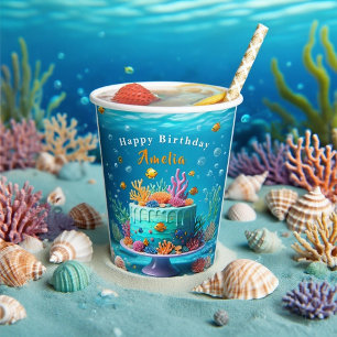 Under the Sea Coral Reef Cake - Birthday Paper Cups