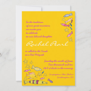 Under the Sea creatures Bat Bar Mitzvah Invitation