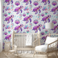 Under the sea creatures cute pink nursery decor