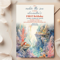 Under the Sea Creatures Marine Life 1st Birthday