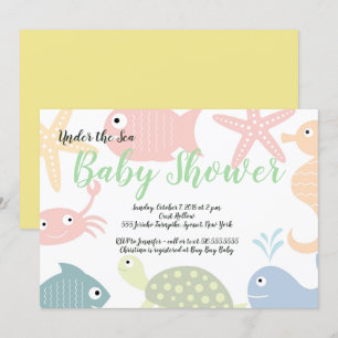 Under the Sea Creatures Ocean Baby Shower Invitation